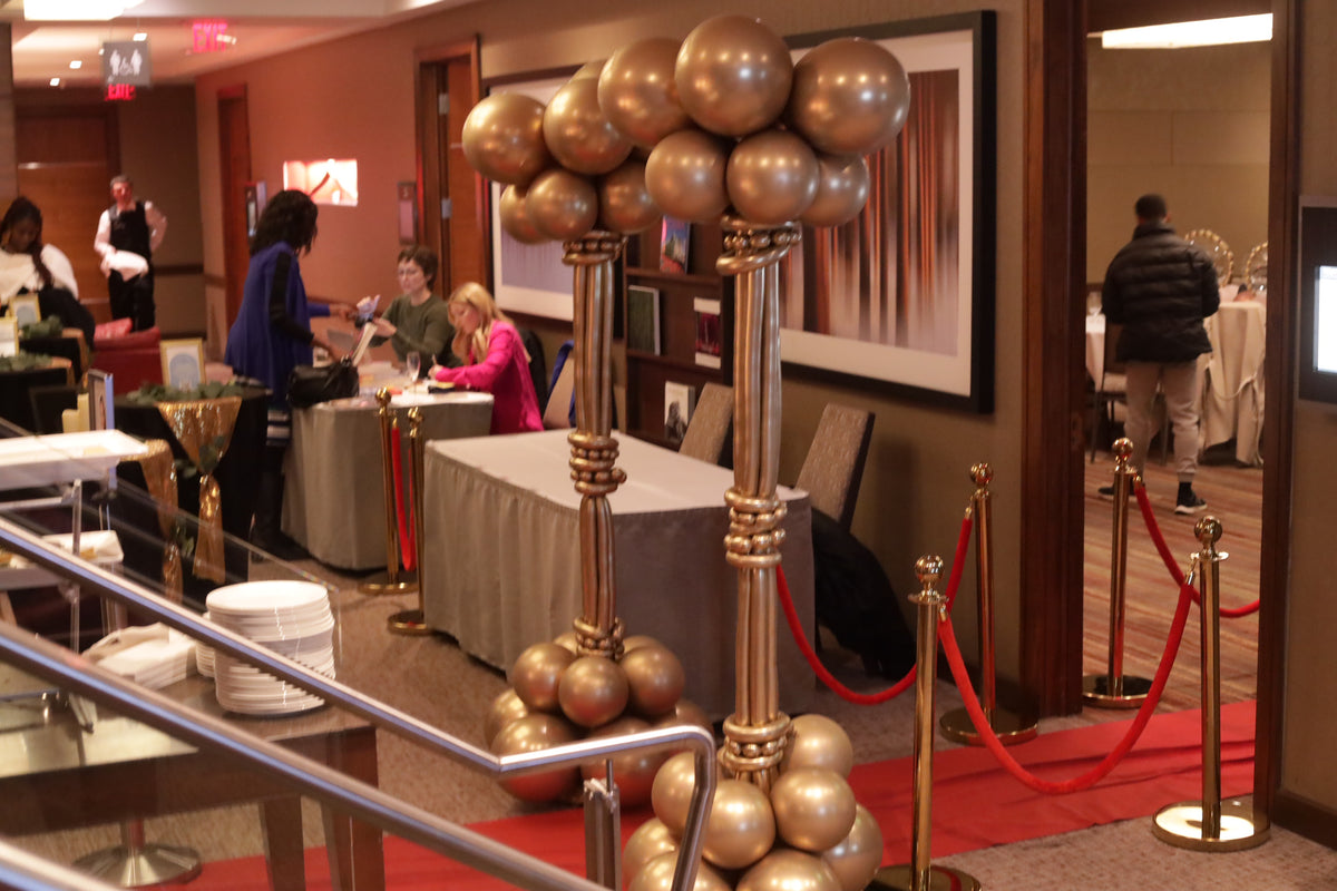 Custom corporate balloon installation by Valeo Royal
